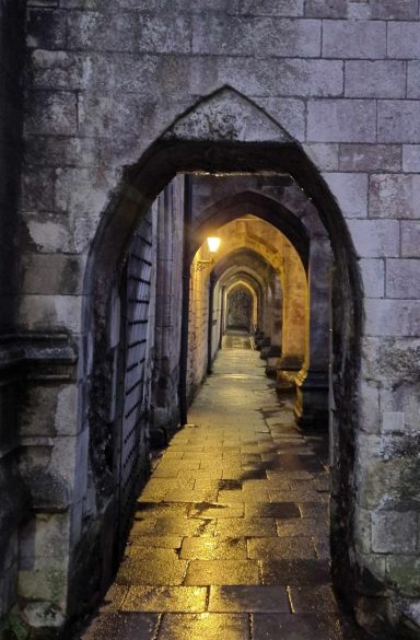 Arches to the side of Winchester Cathedral. Taken by Heidi Bristow
